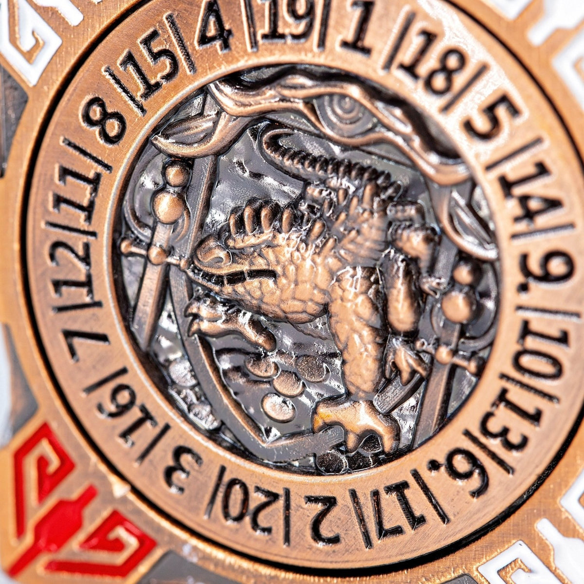 Sage's Tesseracts Bronze Menagerie Metal Cube Dice Spinner - Sage's PortalDice Wheel