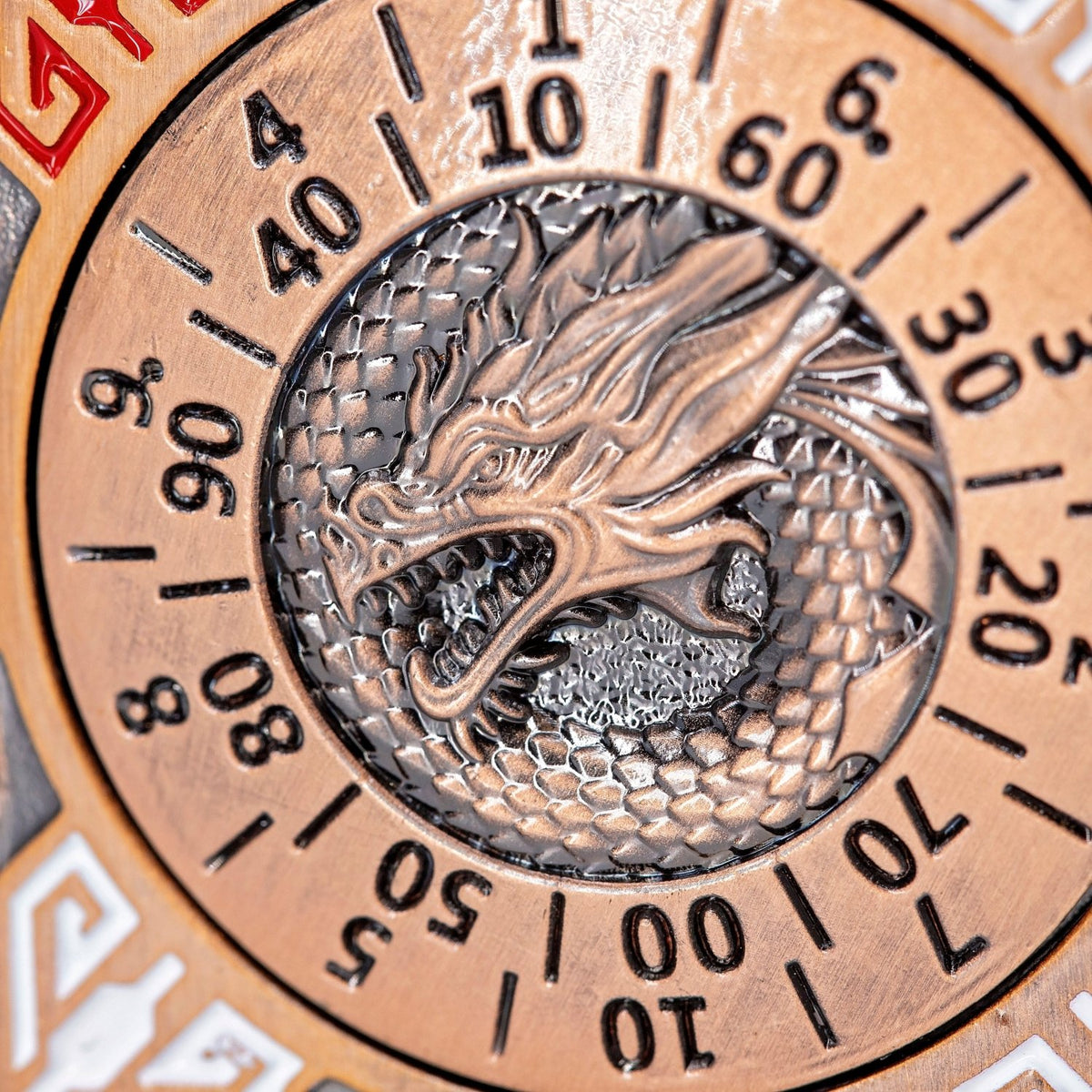 Sage's Tesseracts Bronze Menagerie Metal Cube Dice Spinner - Sage's PortalDice Wheel