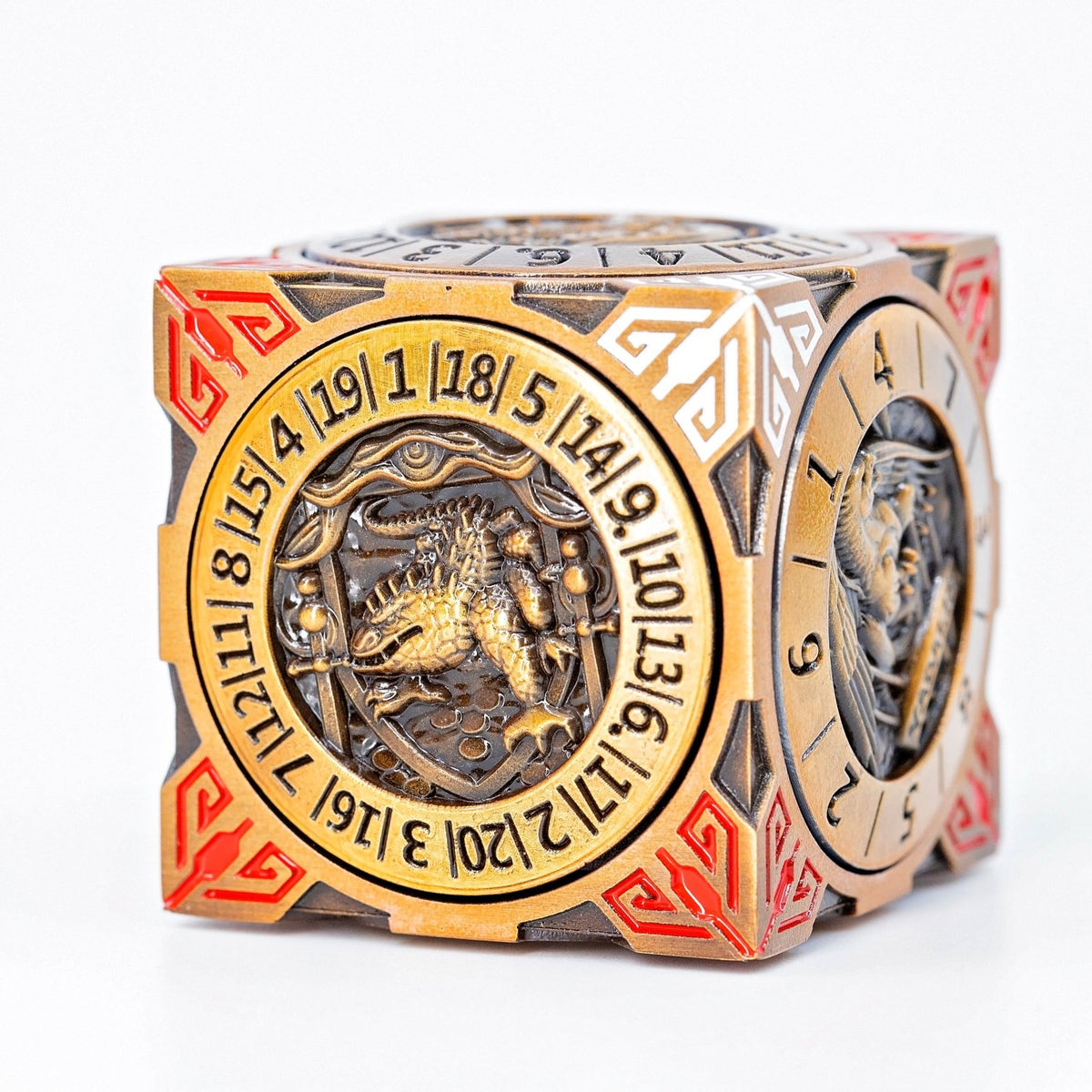 Sage's Tesseracts Copper Menagerie Metal Cube Dice Spinner - Sage's PortalDice Wheel