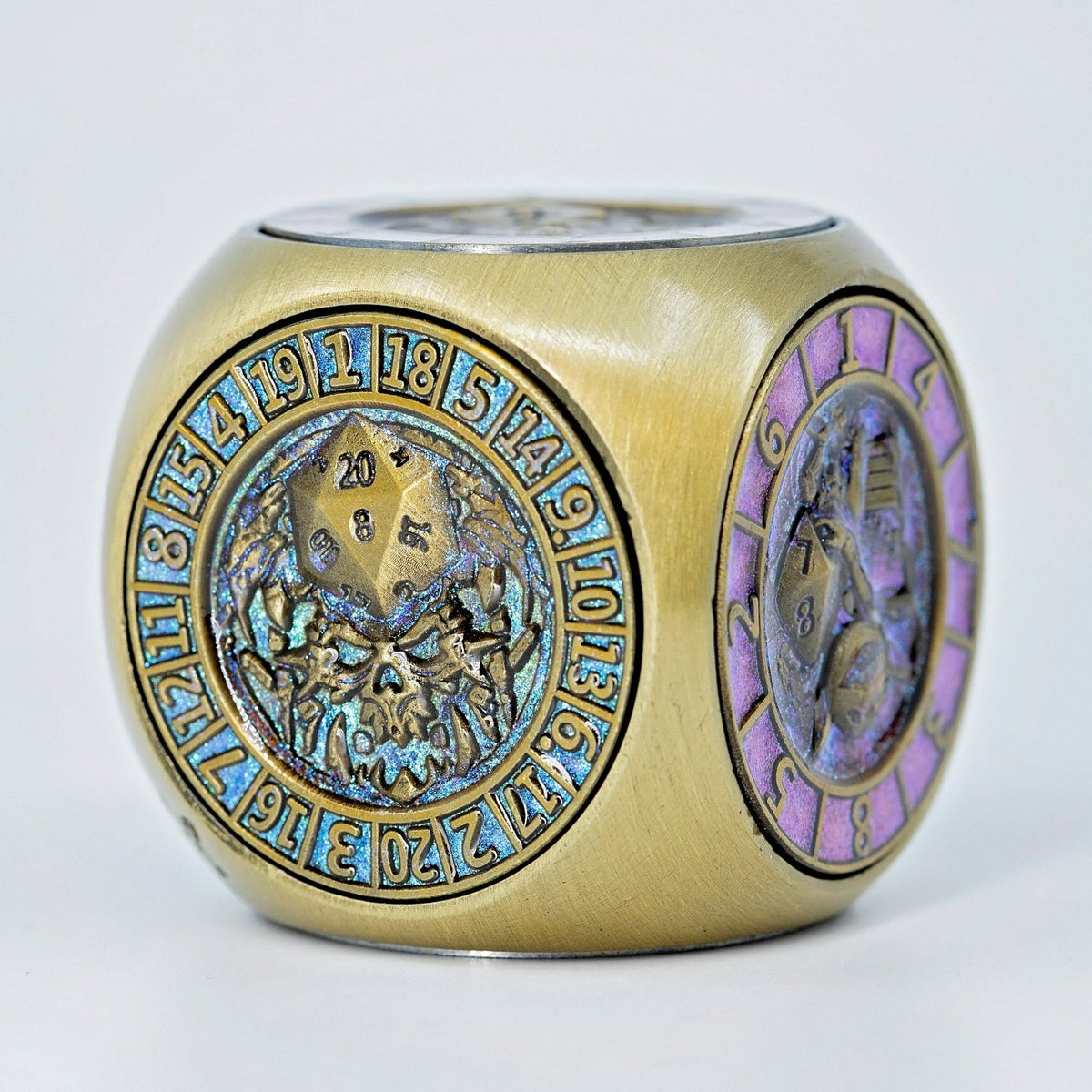 Sage's Tesseracts Master of Fate Metal Cube Dice Spinner - Sage's PortalDice Wheel