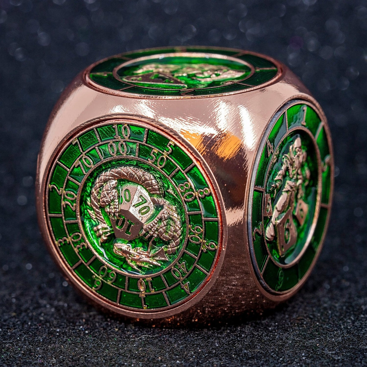 Sage's Tesseracts Master of Nature Metal Cube Dice Spinner - Sage's PortalDice Wheel