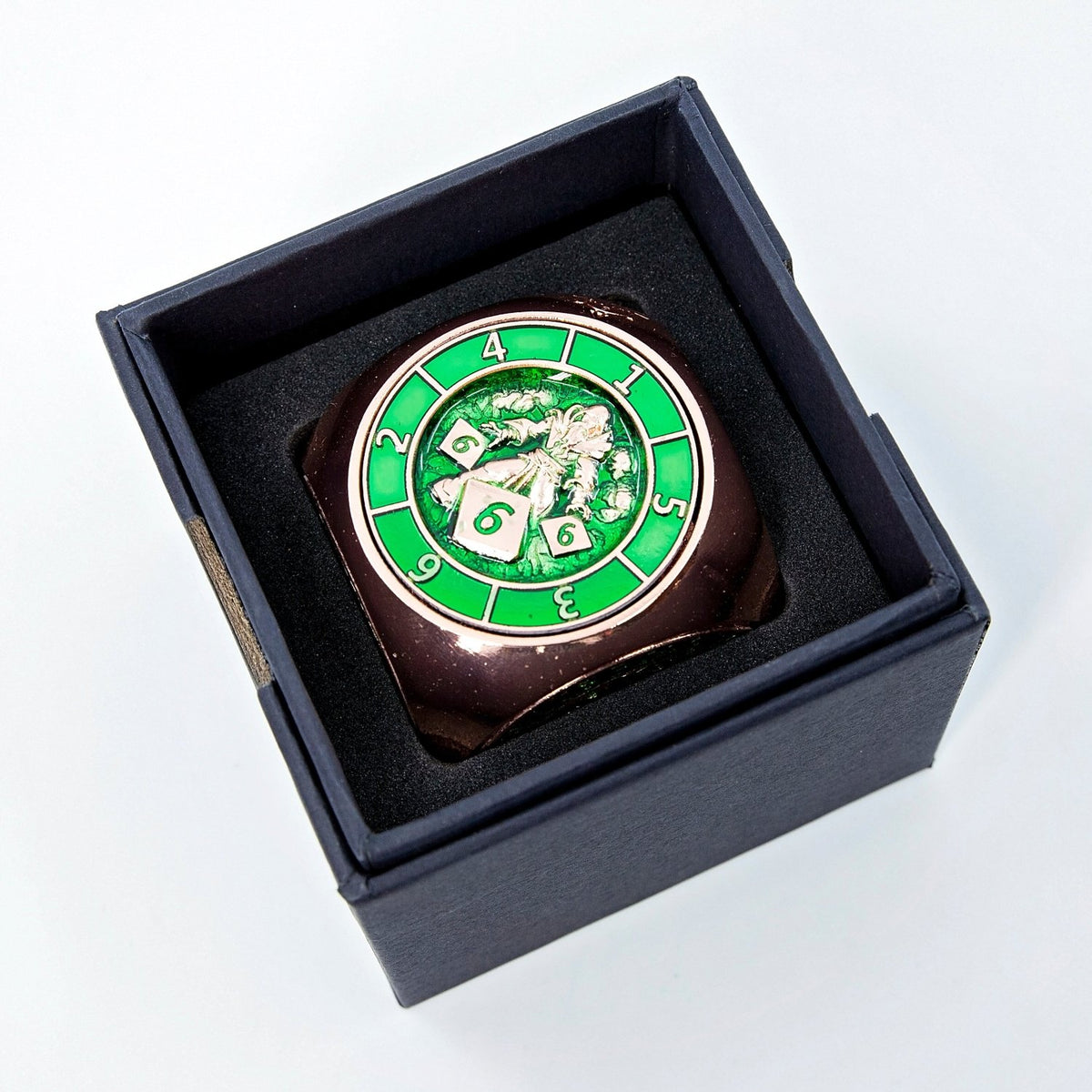 Sage's Tesseracts Master of Nature Metal Cube Dice Spinner - Sage's PortalDice Wheel