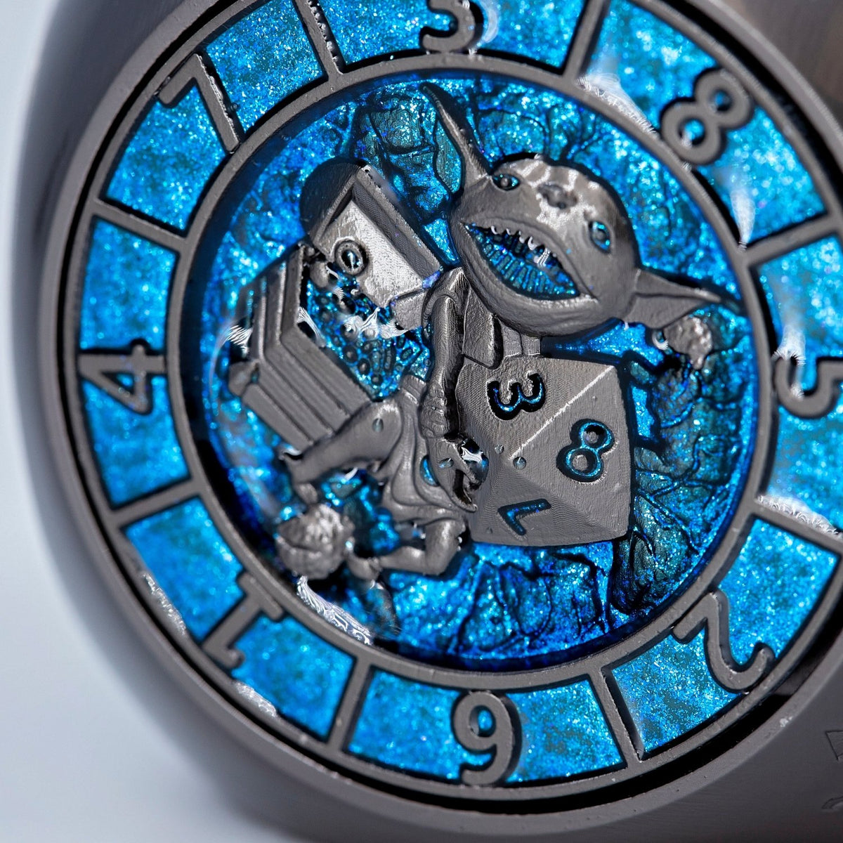 Sage's Tesseracts Master of Storms Metal Cube Dice Spinner - Sage's PortalDice Wheel