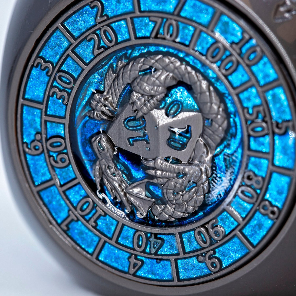 Sage's Tesseracts Master of Storms Metal Cube Dice Spinner - Sage's PortalDice Wheel