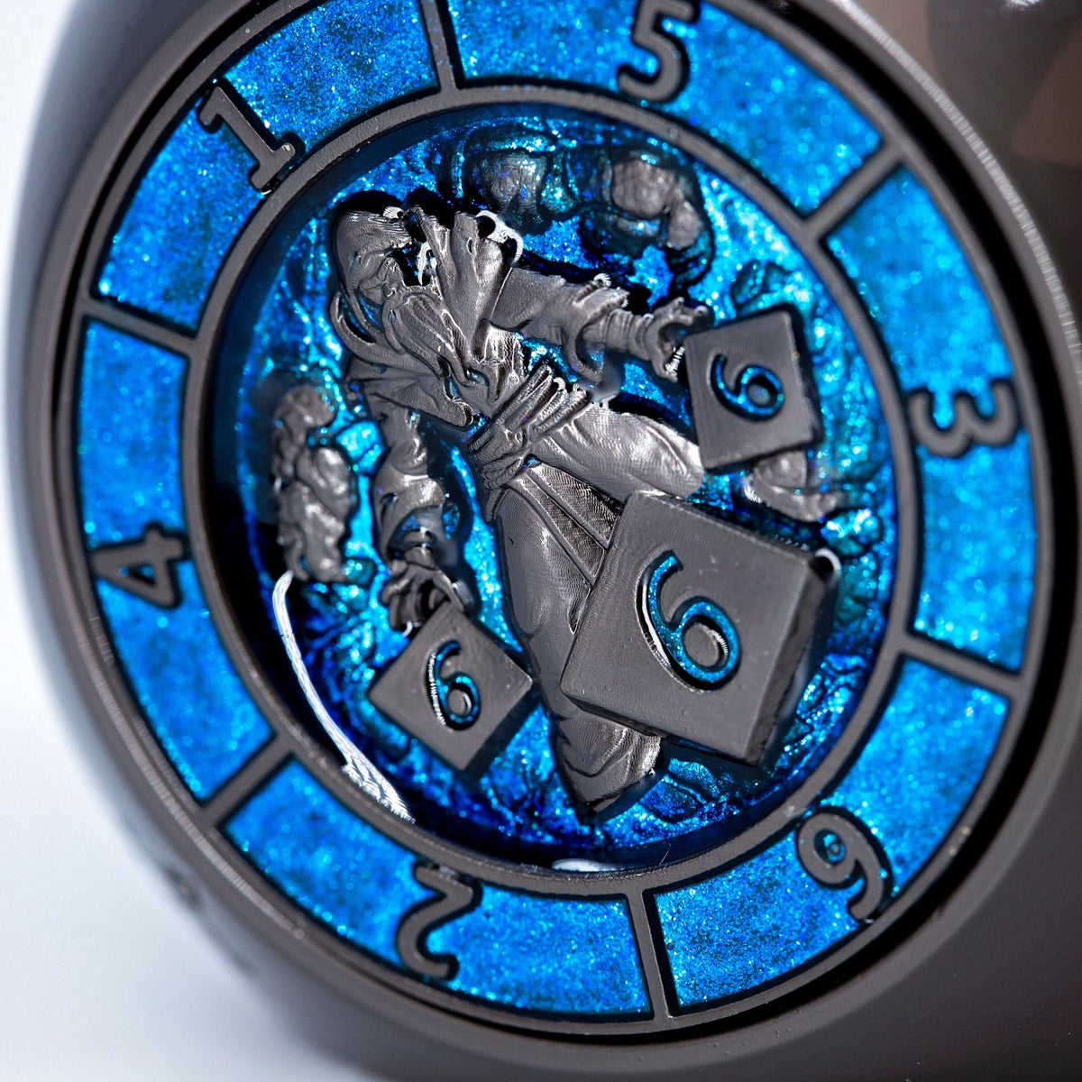 Sage's Tesseracts Master of Storms Metal Cube Dice Spinner - Sage's PortalDice Wheel
