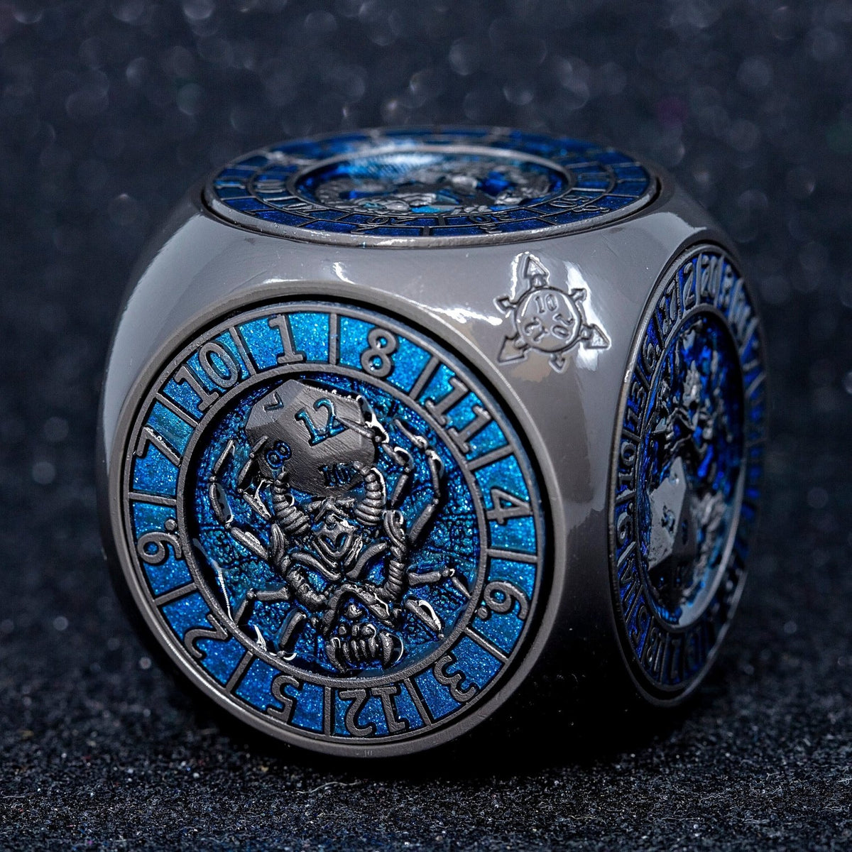 Sage's Tesseracts Master of Storms Metal Cube Dice Spinner - Sage's PortalDice Wheel