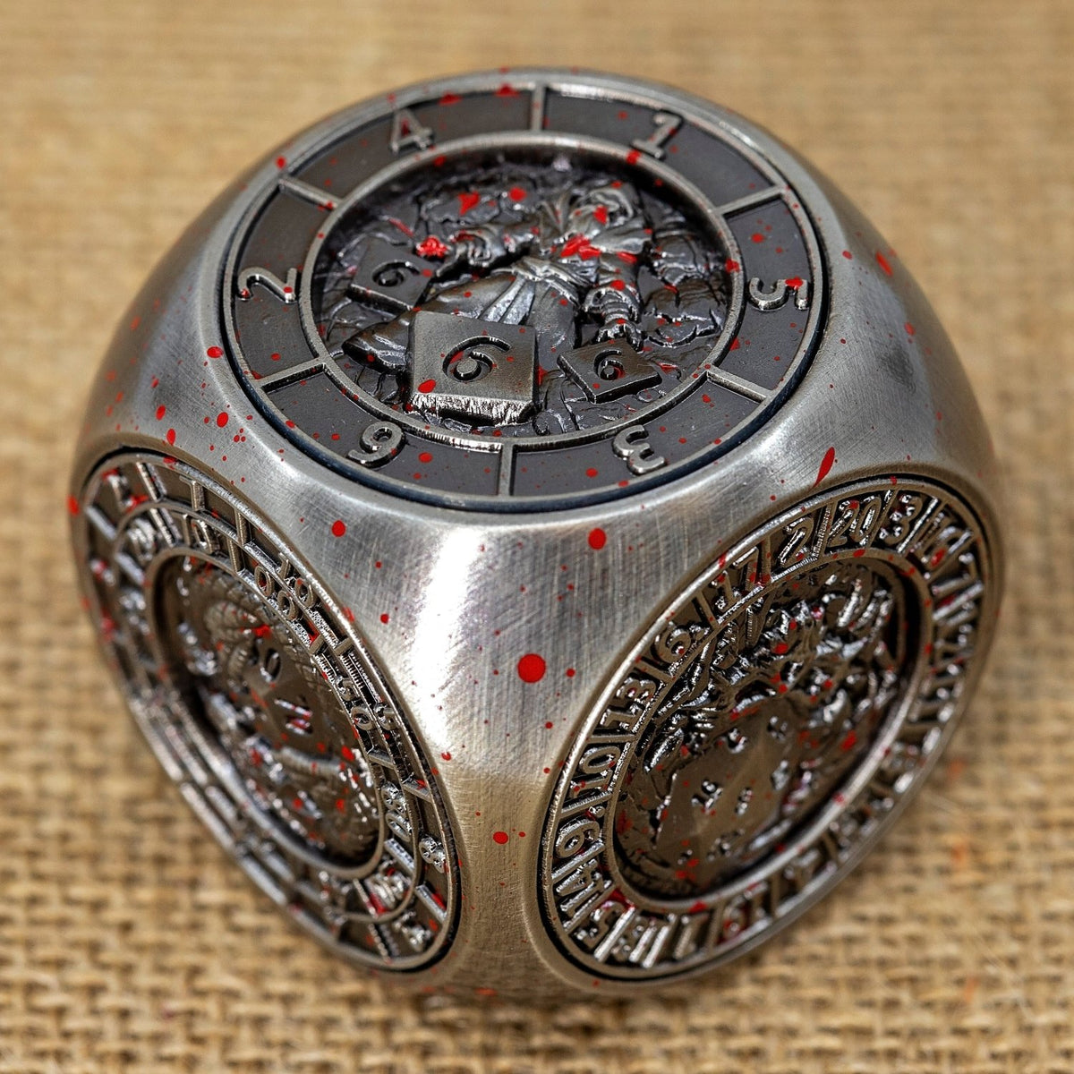 Sage's Tesseracts Master of War Metal Cube Dice Spinner - Sage's PortalDice Wheel