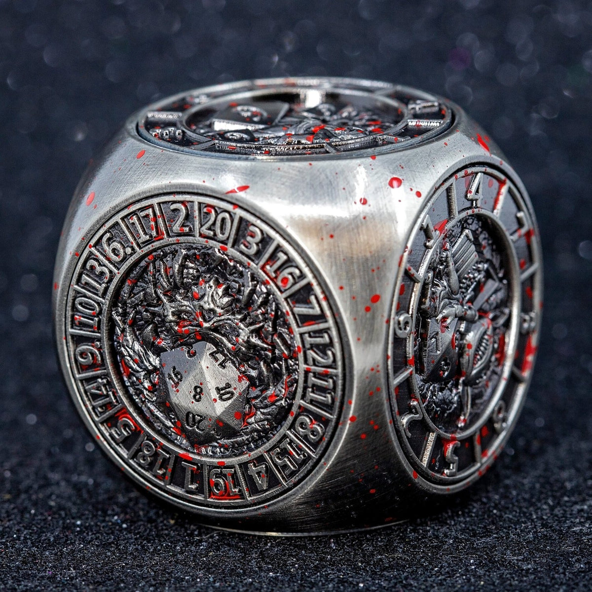 Sage's Tesseracts Master of War Metal Cube Dice Spinner - Sage's PortalDice Wheel