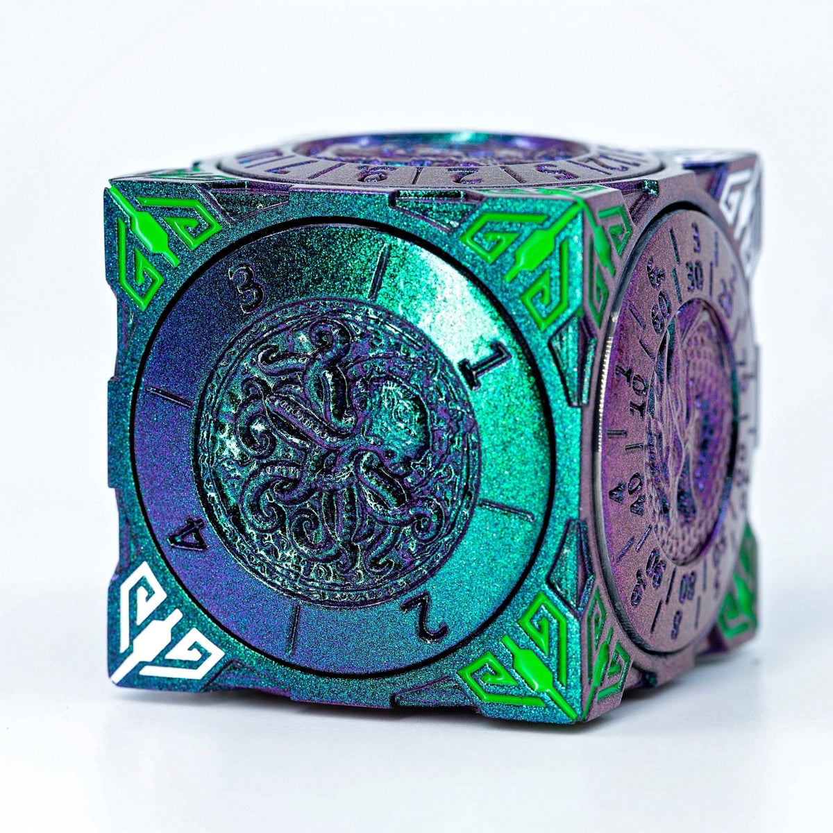 Sage's Tesseracts Nightshade Menagerie Metal Cube Dice Spinner - Sage's PortalDice Wheel