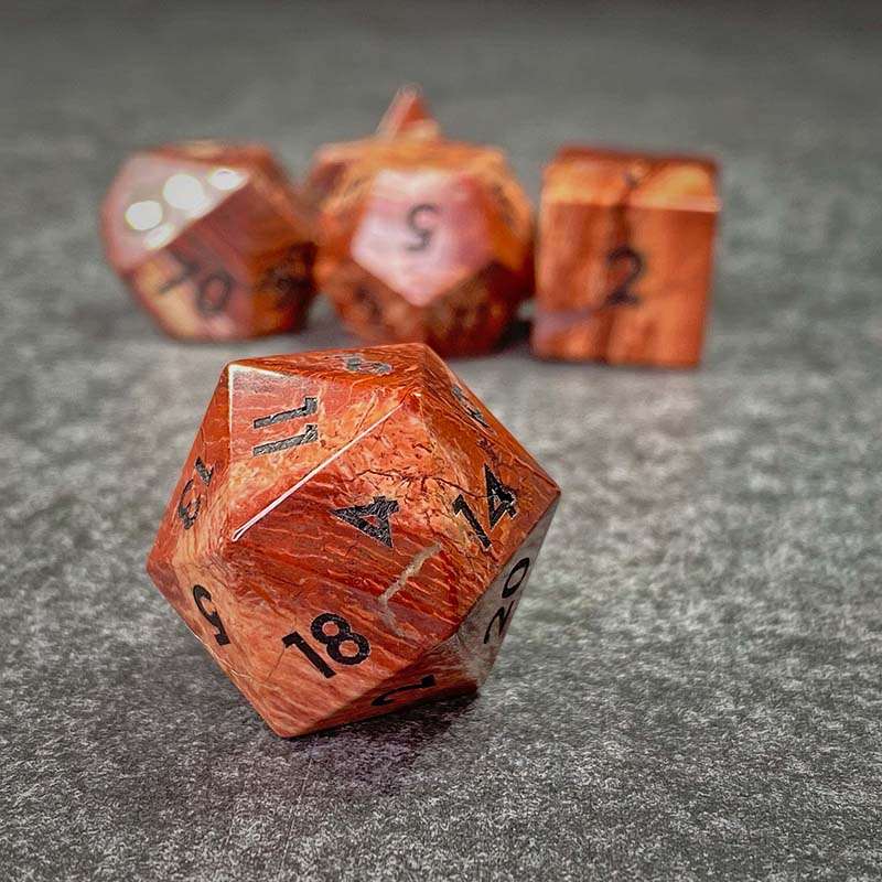 Sage's Treasures - Captured Canyon Rainbow Stone Gemstone Polyhedral Dice Set - Sage's PortalGemstone Dice Set