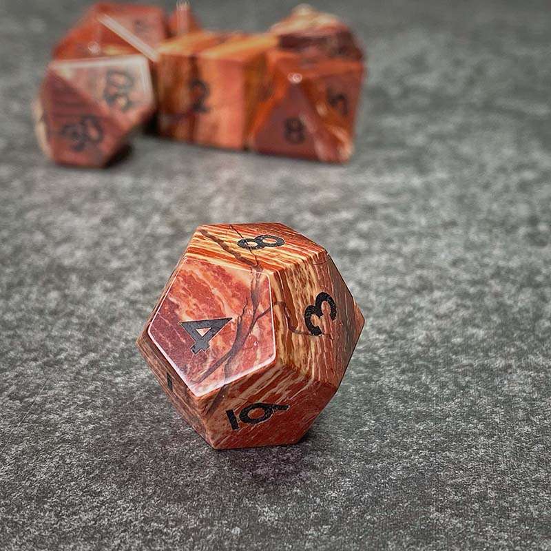 Sage's Treasures - Captured Canyon Rainbow Stone Gemstone Polyhedral Dice Set - Sage's PortalGemstone Dice Set