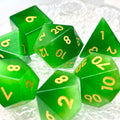 Sage's Treasures - Gemstone Green Cat's Eye Polyhedral Dice Set - Sage's PortalGemstone Dice Set
