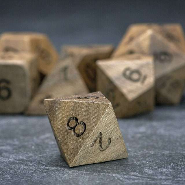 Sage's Trees - Black Walnut Oversized Wood Natural Ink Polyhedral Dice Set - Sage's PortalWood Dice Set