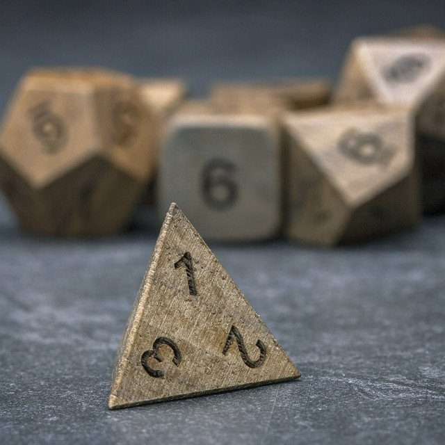 Sage's Trees - Black Walnut Oversized Wood Natural Ink Polyhedral Dice Set - Sage's PortalWood Dice Set