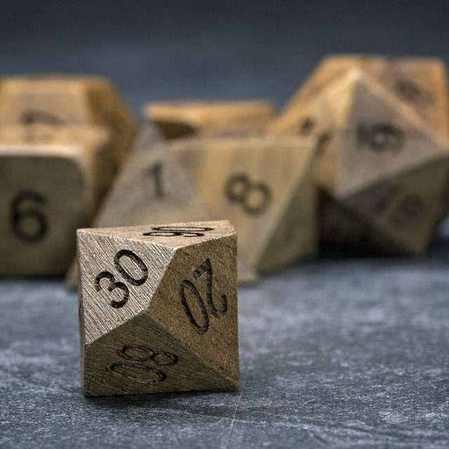 Sage's Trees - Black Walnut Oversized Wood Natural Ink Polyhedral Dice Set - Sage's PortalWood Dice Set