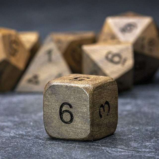 Sage's Trees - Black Walnut Oversized Wood Natural Ink Polyhedral Dice Set - Sage's PortalWood Dice Set