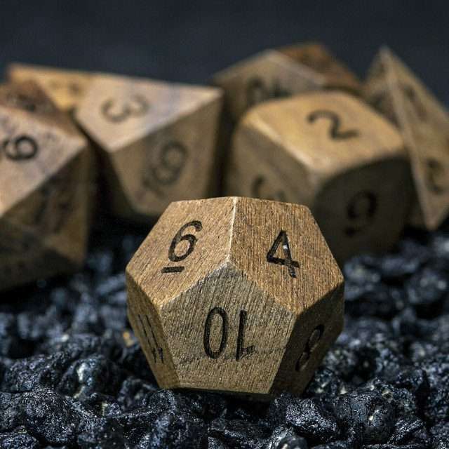 Sage's Trees - Black Walnut Oversized Wood Natural Ink Polyhedral Dice Set - Sage's PortalWood Dice Set