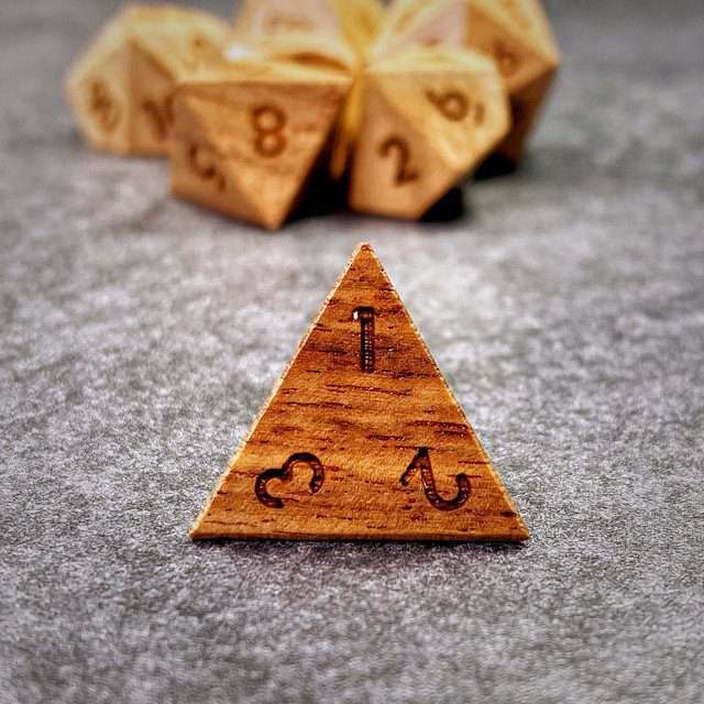 Sage’s Trees - Cherry Wood Oversized Natural Ink Polyhedral Dice Set - Sage's PortalWood Dice Set