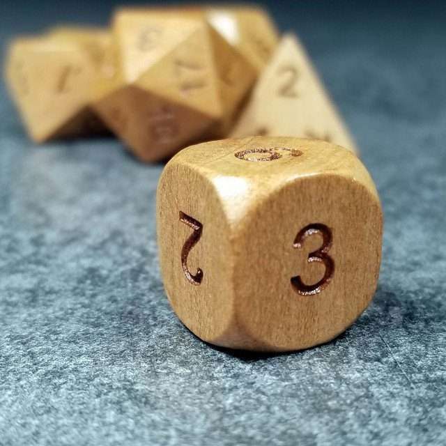Sage’s Trees - Cherry Wood Oversized Natural Ink Polyhedral Dice Set - Sage's PortalWood Dice Set