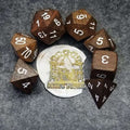 Sage’s Trees - Ebony Wood White Ink Oversized Polyhedral Dice Set - Sage's PortalWood Dice Set