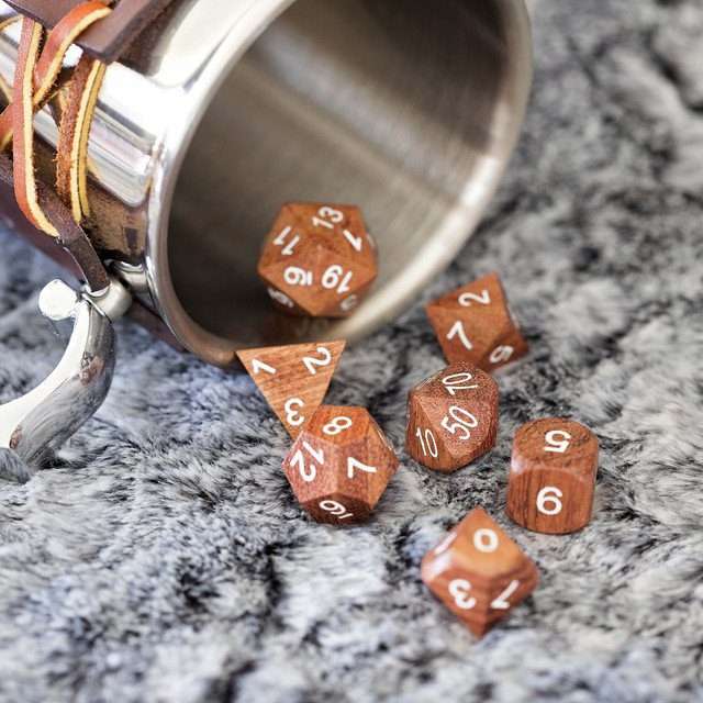 Sage’s Trees - Redwood Oversized White Ink Polyhedral Dice Set - Sage's PortalWood Dice Set