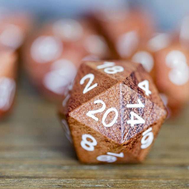 Sage’s Trees - Redwood Oversized White Ink Polyhedral Dice Set - Sage's PortalWood Dice Set