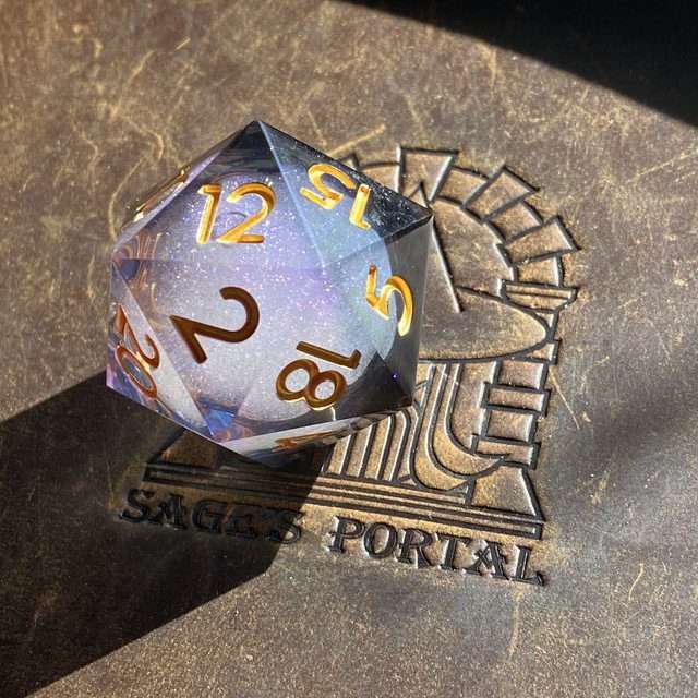 Sage's Twilight Souls - 33mm Liquid-Core D20 Sharp Edge Resin Dice - Sage's PortalLiquid Core Dice Set