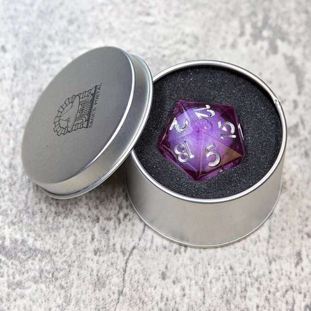 Sage's Vesper Souls - 33mm Liquid-Core D20 Sharp Edge Resin Dice - Sage's PortalLiquid Core Dice Set