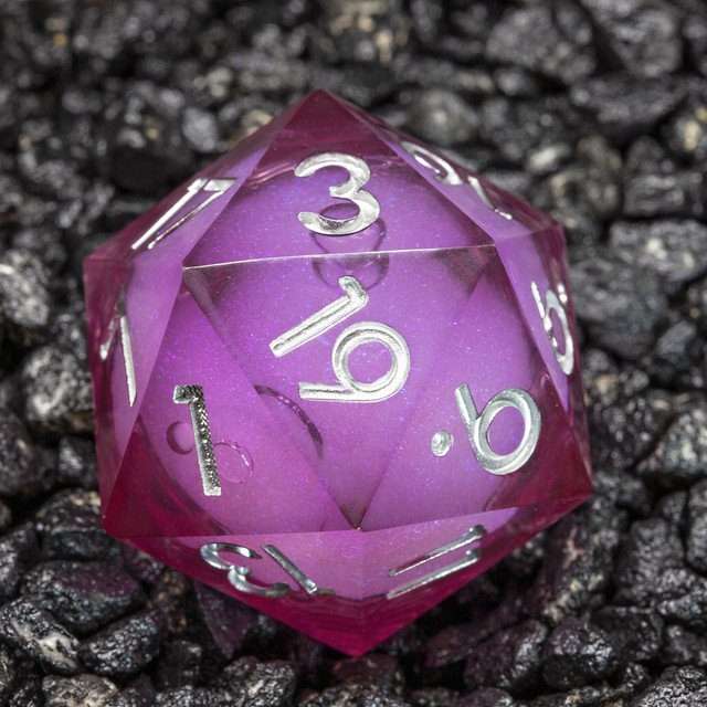 Sage's Vesper Souls - 33mm Liquid-Core D20 Sharp Edge Resin Dice - Sage's PortalLiquid Core Dice Set