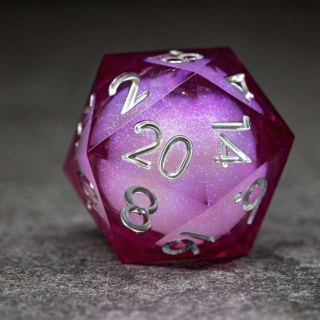 Sage's Vesper Souls - 33mm Liquid-Core D20 Sharp Edge Resin Dice - Sage's PortalLiquid Core Dice Set