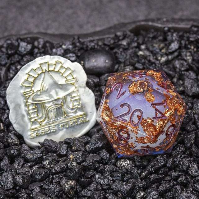 Sage's Void Souls - 33mm Liquid-Core D20 Sharp Edge Resin Dice - Sage's PortalLiquid Core Dice Set