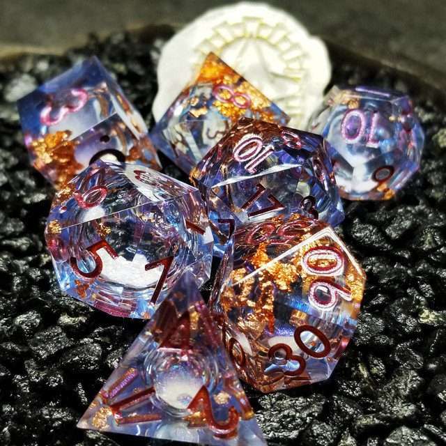 Sage's Void Souls Liquid Core Sharp Edge Resin Dice Set - Sage's PortalLiquid Core Dice Set