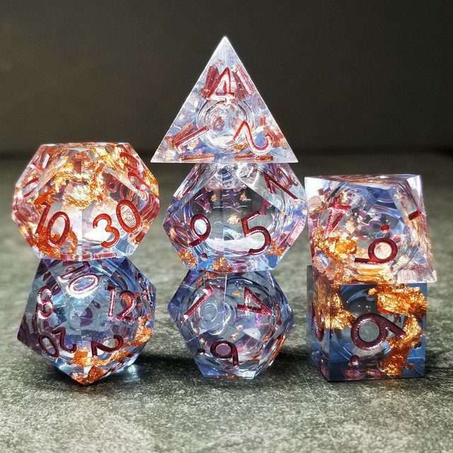 Sage's Void Souls Liquid Core Sharp Edge Resin Dice Set - Sage's PortalLiquid Core Dice Set