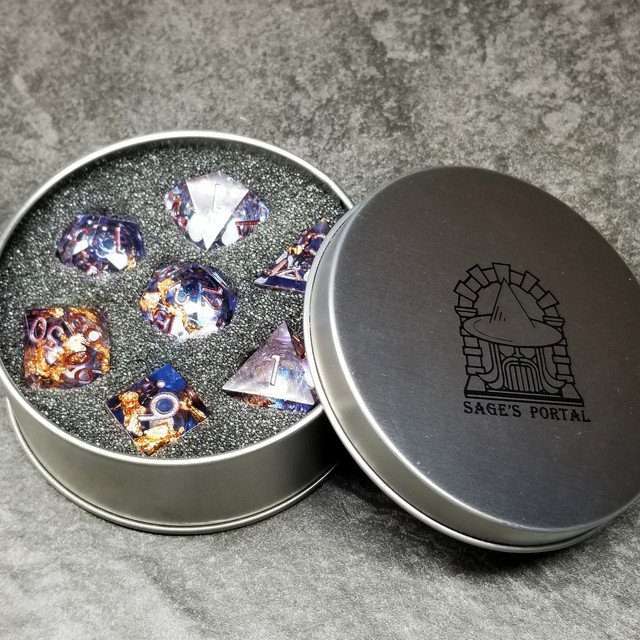 Sage's Void Souls Liquid Core Sharp Edge Resin Dice Set - Sage's PortalLiquid Core Dice Set