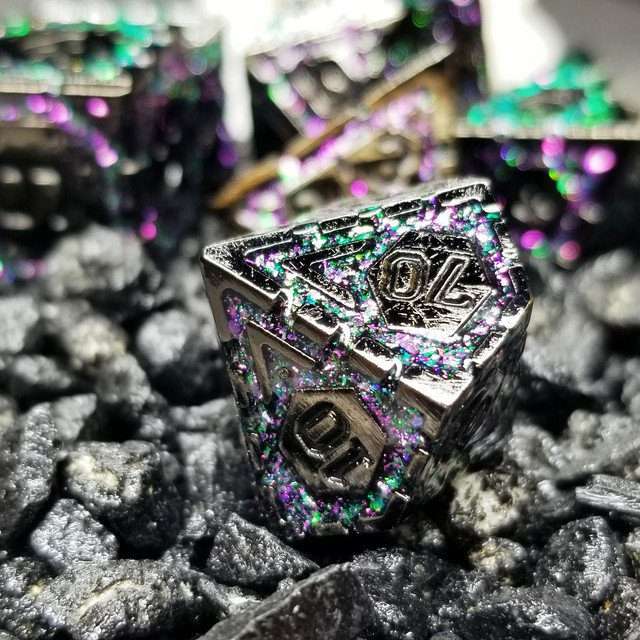 Sage's Warp Armor Metal Polyhedral Dice Set - Sage's PortalMetal Dice Set