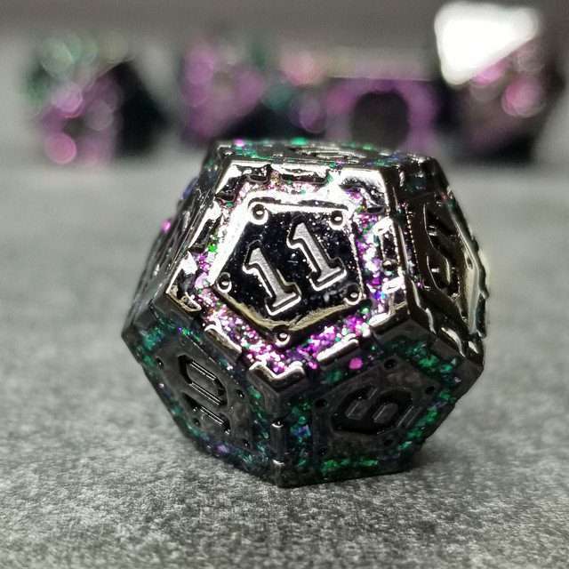 Sage's Warp Armor Metal Polyhedral Dice Set - Sage's PortalMetal Dice Set