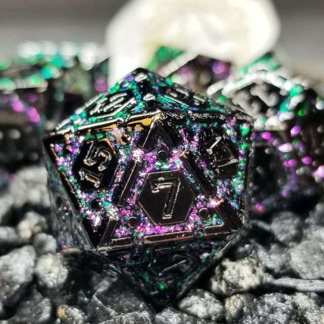 Sage's Warp Armor Metal Polyhedral Dice Set - Sage's PortalMetal Dice Set
