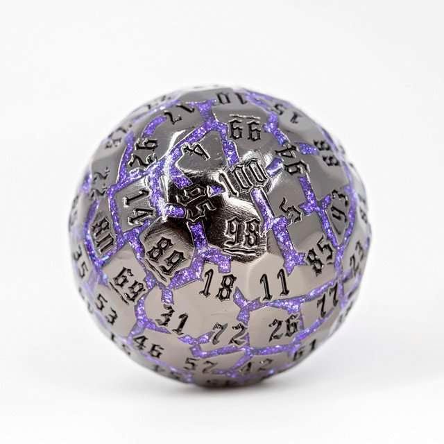 Sage’s Warp Stones Antique Silver Supernova d100 Metal Dice - Sage's PortalMetal Dice Set