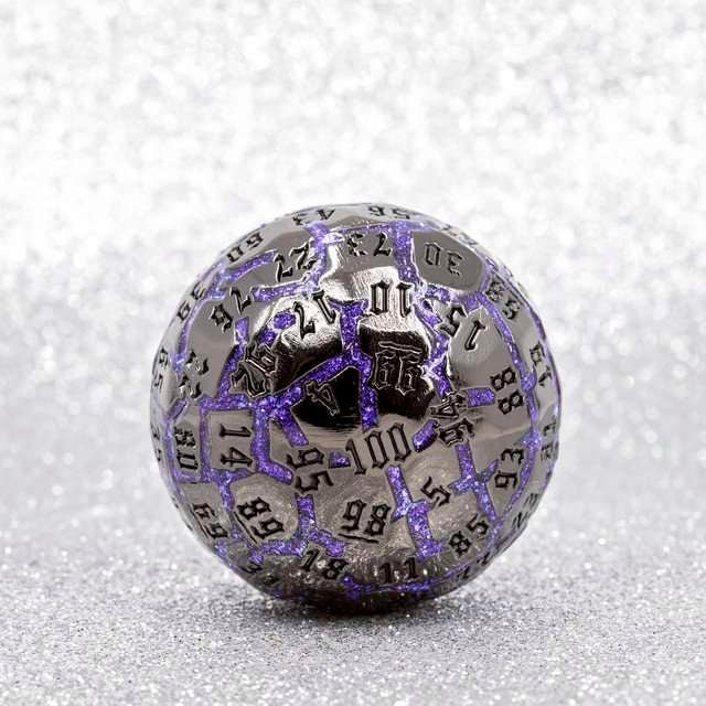 Sage’s Warp Stones Antique Silver Supernova d100 Metal Dice - Sage's PortalMetal Dice Set