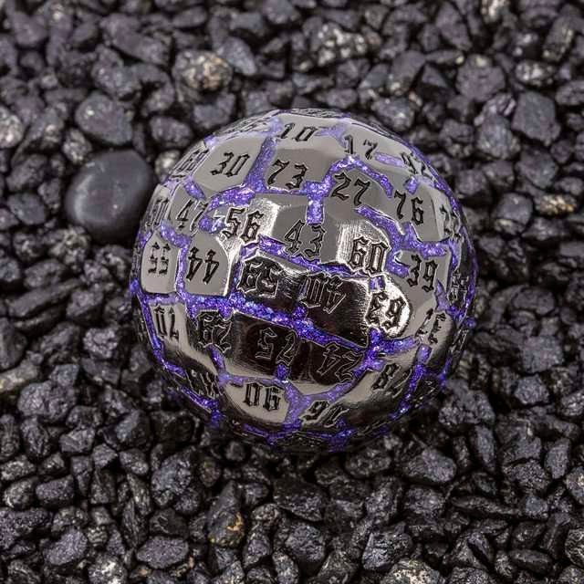 Sage’s Warp Stones Antique Silver Supernova d100 Metal Dice - Sage's PortalMetal Dice Set