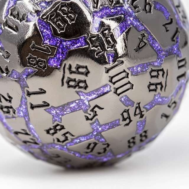 Sage’s Warp Stones Antique Silver Supernova d100 Metal Dice - Sage's PortalMetal Dice Set
