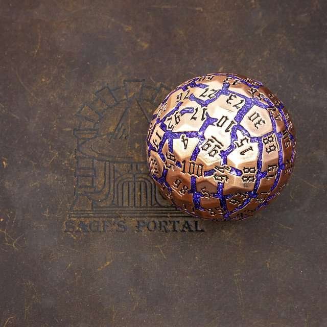 Sage’s Warp Stones Copper Nebula d100 Metal Dice - Sage's PortalMetal Dice Set