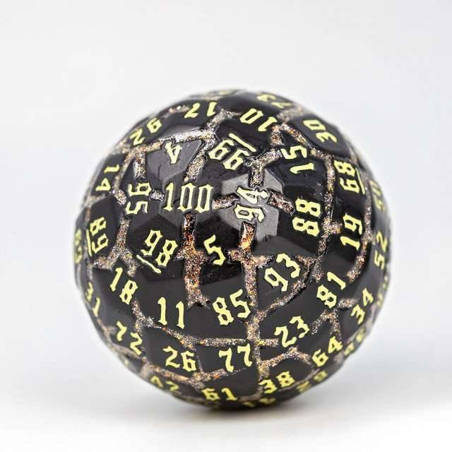 Sage’s Warp Stones Yellow Sun d100 Metal Dice - Sage's PortalMetal Dice Set