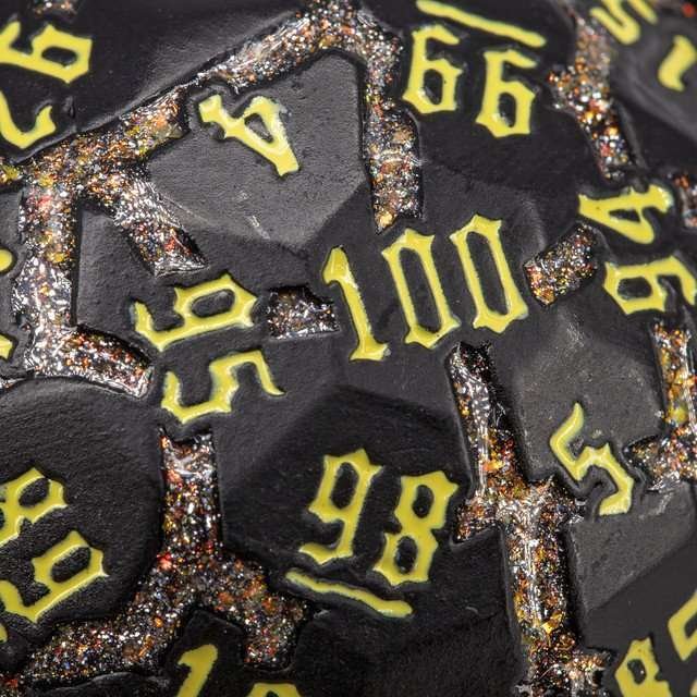 Sage’s Warp Stones Yellow Sun d100 Metal Dice - Sage's PortalMetal Dice Set