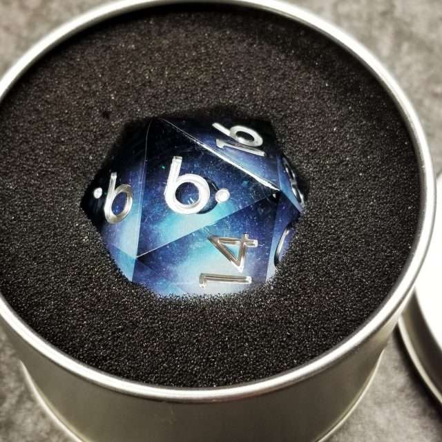 Sage's Winter Souls - 33mm Liquid-Core D20 Sharp Edge Resin Dice - Sage's PortalLiquid Core Dice Set