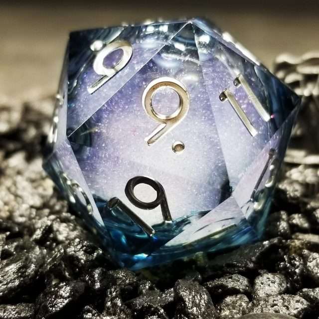 Sage's Winter Souls - 33mm Liquid-Core D20 Sharp Edge Resin Dice - Sage's PortalLiquid Core Dice Set