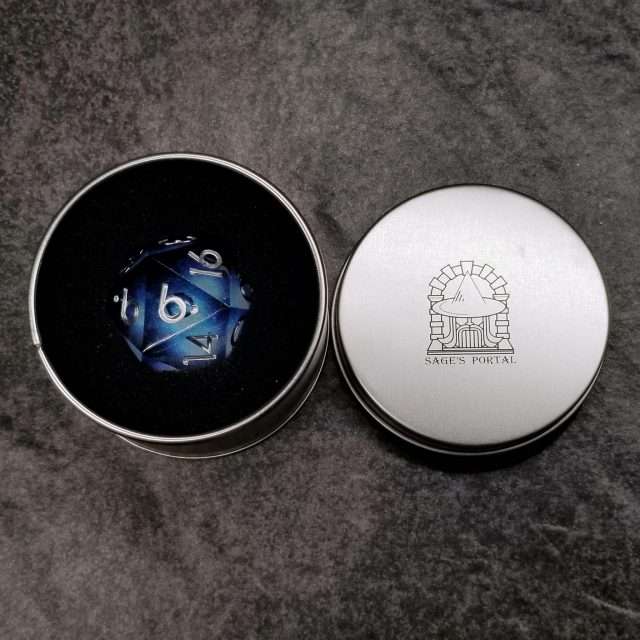 Sage's Winter Souls - 33mm Liquid-Core D20 Sharp Edge Resin Dice - Sage's PortalLiquid Core Dice Set