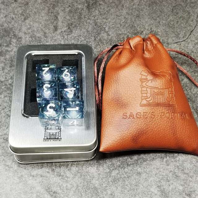 Sage's Winter Souls - 6 D6 Liquid-Core Sharp Edge Resin Dice Set - Sage's PortalLiquid Core Dice Set
