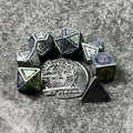 Sage's Wonders - Matte Silver Holo Inlay Metal Polyhedral Dice Set - Sage's PortalMetal Dice Set