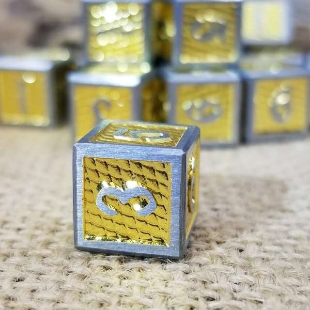 Sage's Wyrmlings Gold Scales Metal d6 Dice 24 Piece Set - Sage's PortalMetal Dice Set